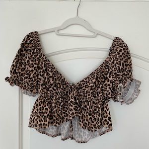 Cheetah print babydoll top